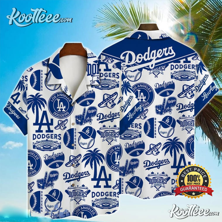 Los Angeles Dodgers MLB Logo Pattern Summer 3D Hawaiian Shirt