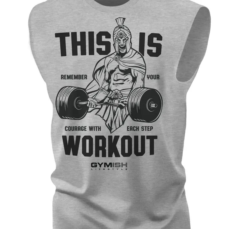 026. Spartan Gym Funny Workout Muscle Tank Top for Men