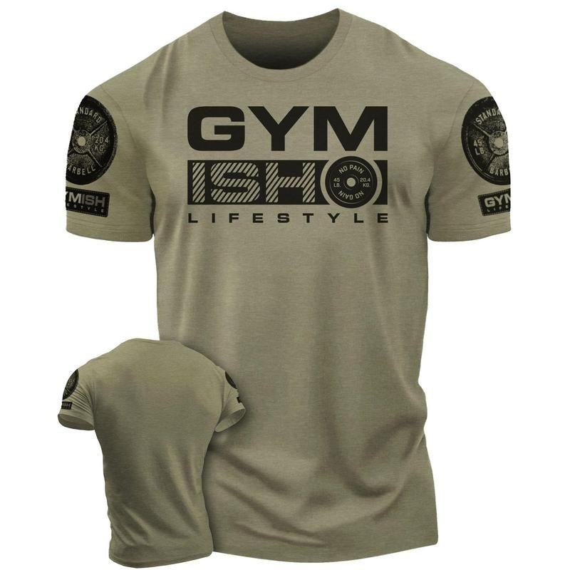 068. GYMISH Funny Workout Gym T-Shirt for Men