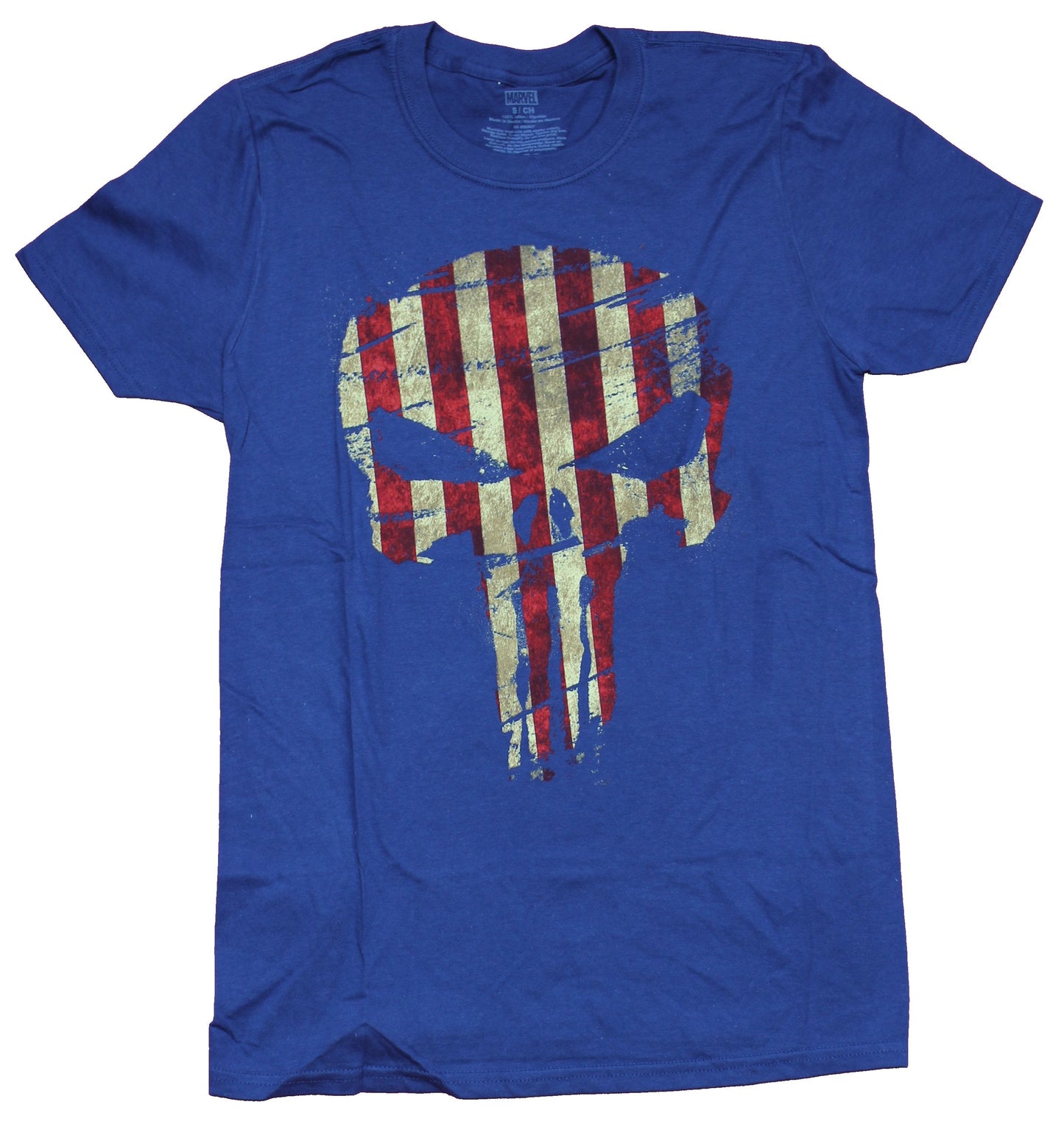 The Punisher Mens T-Shirt - Distressed American Flag Style Skull
