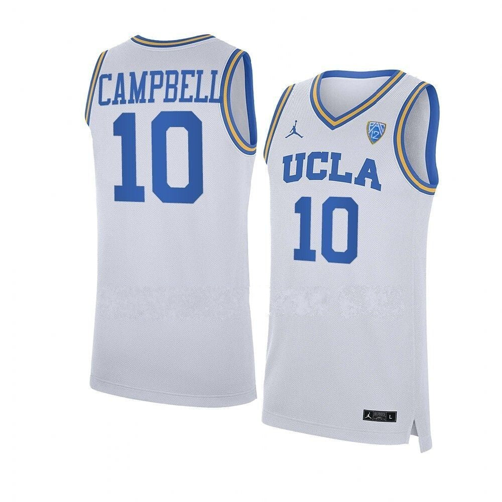 10 Tyger Campbell UCLA Bruins NCAA Basketball Replica Jersey White_conew1