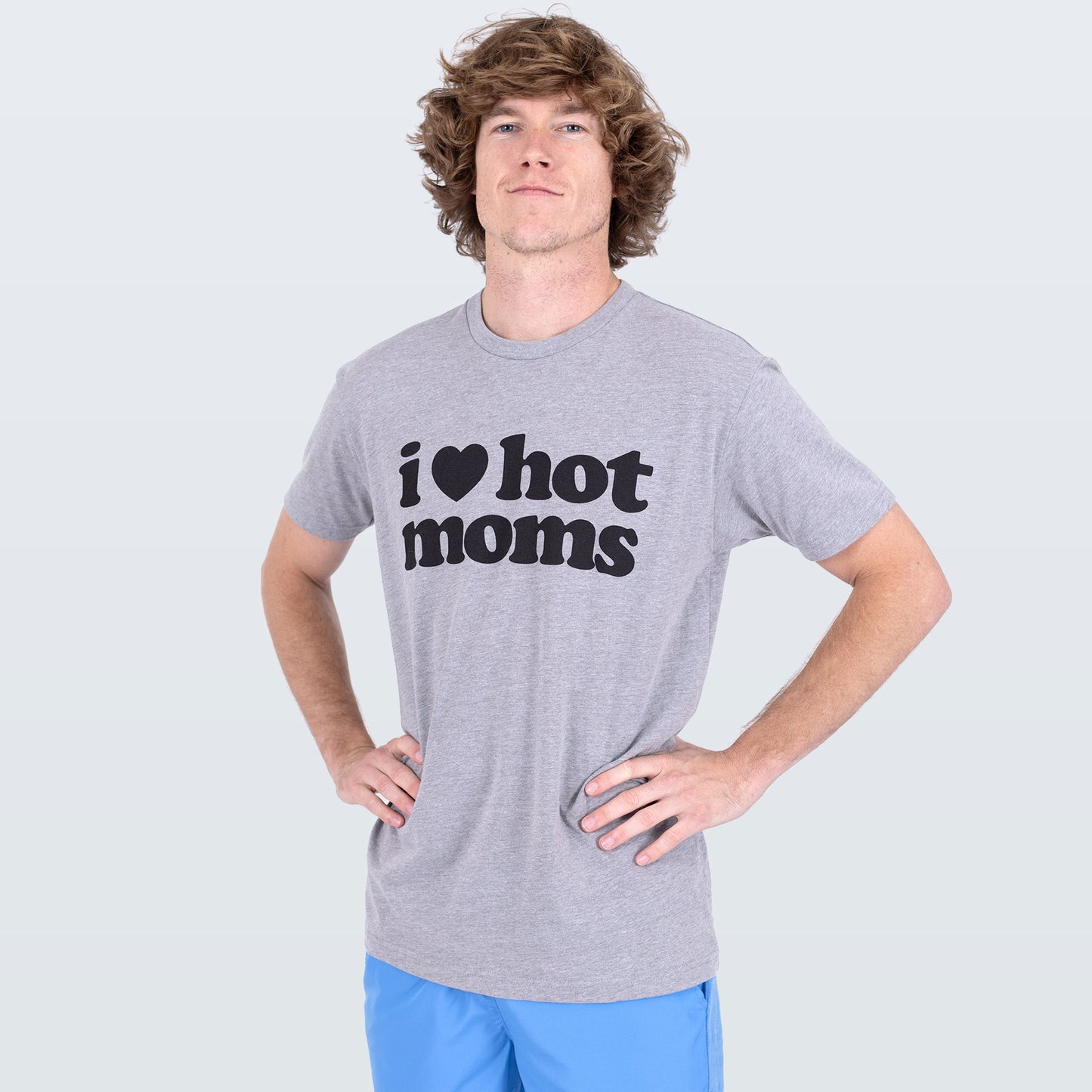 I Heart Hot Moms Army Grey Tee