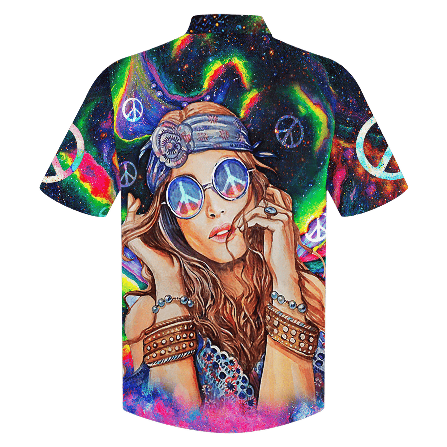 Hippie Hawaiian Shirt Vintage Psychedelic Beach Style DBA-1103-HP-07