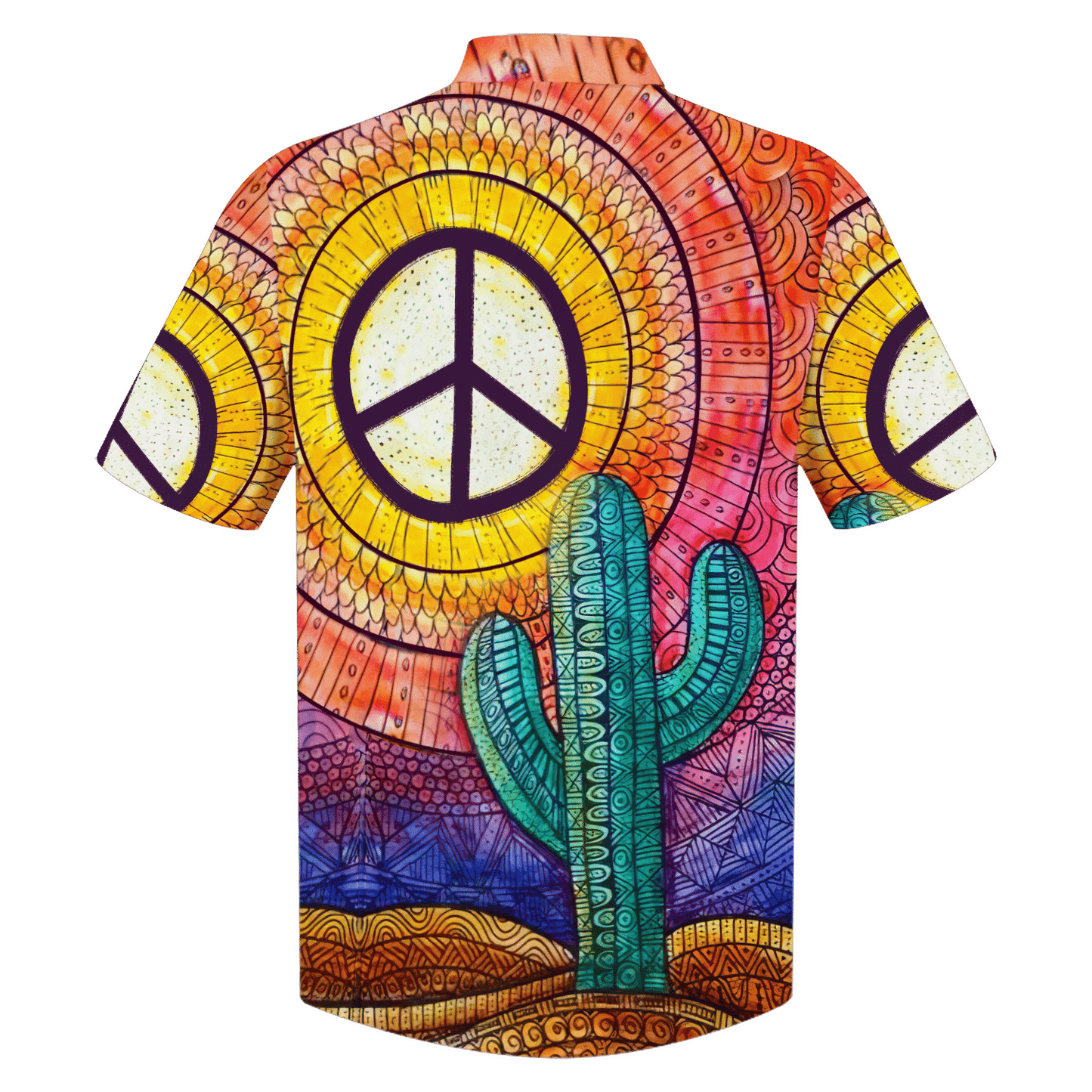 Hippie Hawaiian Shirt Psychedelic Retro Festival Style DBA-1103-HP-03
