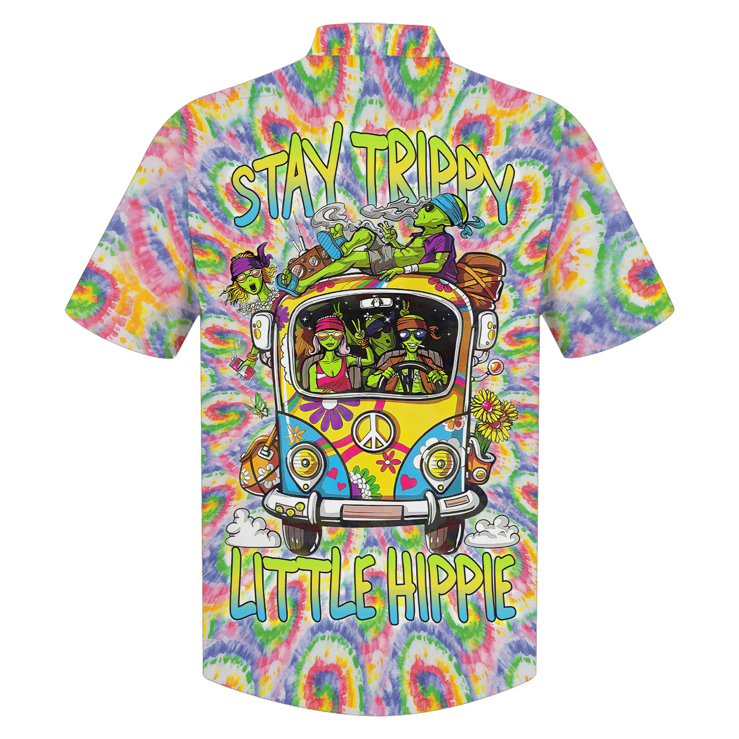 Hippie Hawaiian Shirt Psychedelic 70s Beach Style HBL-HP-13