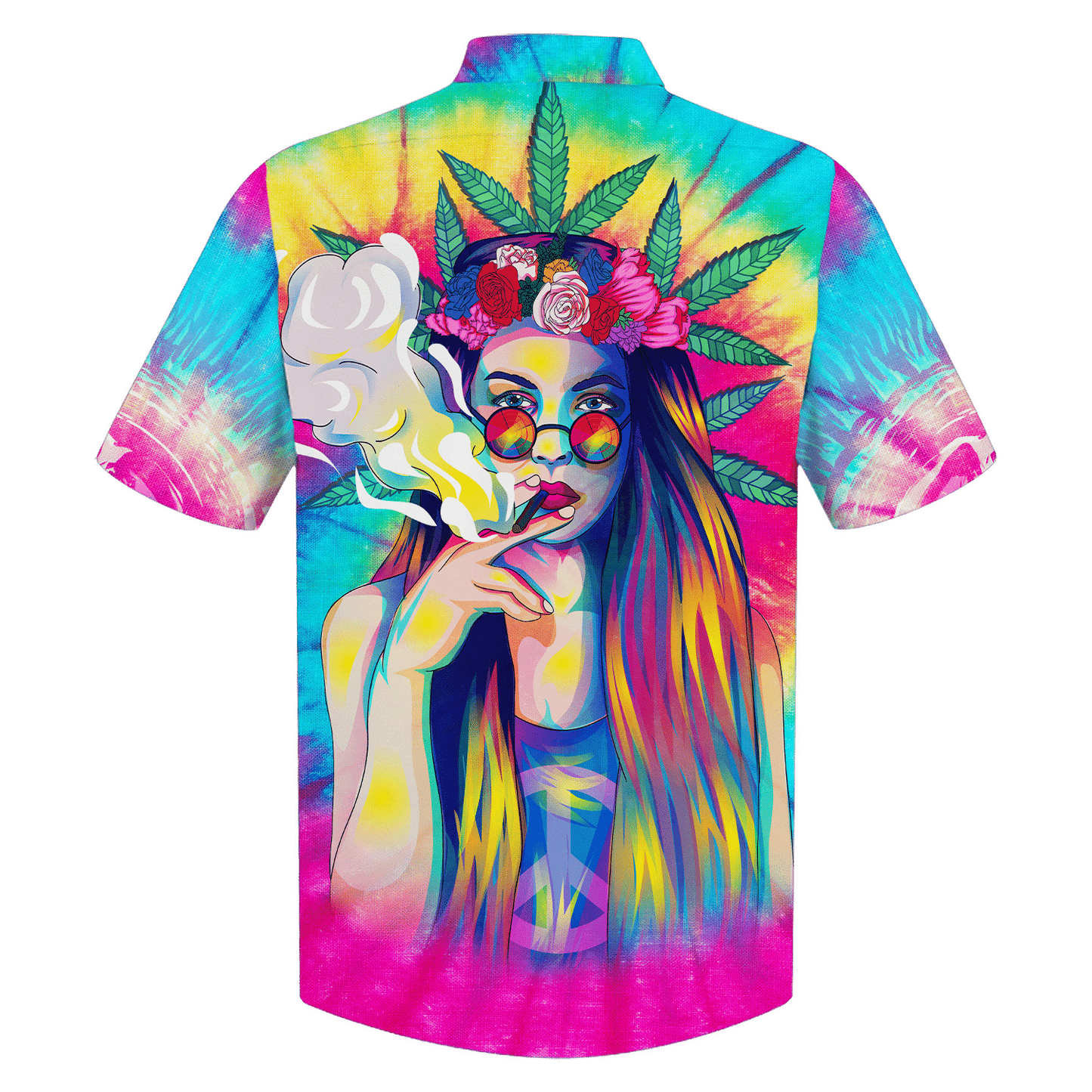 Hippie Hawaiian Shirt Retro Psychedelic Beach Style HBL-HP-16