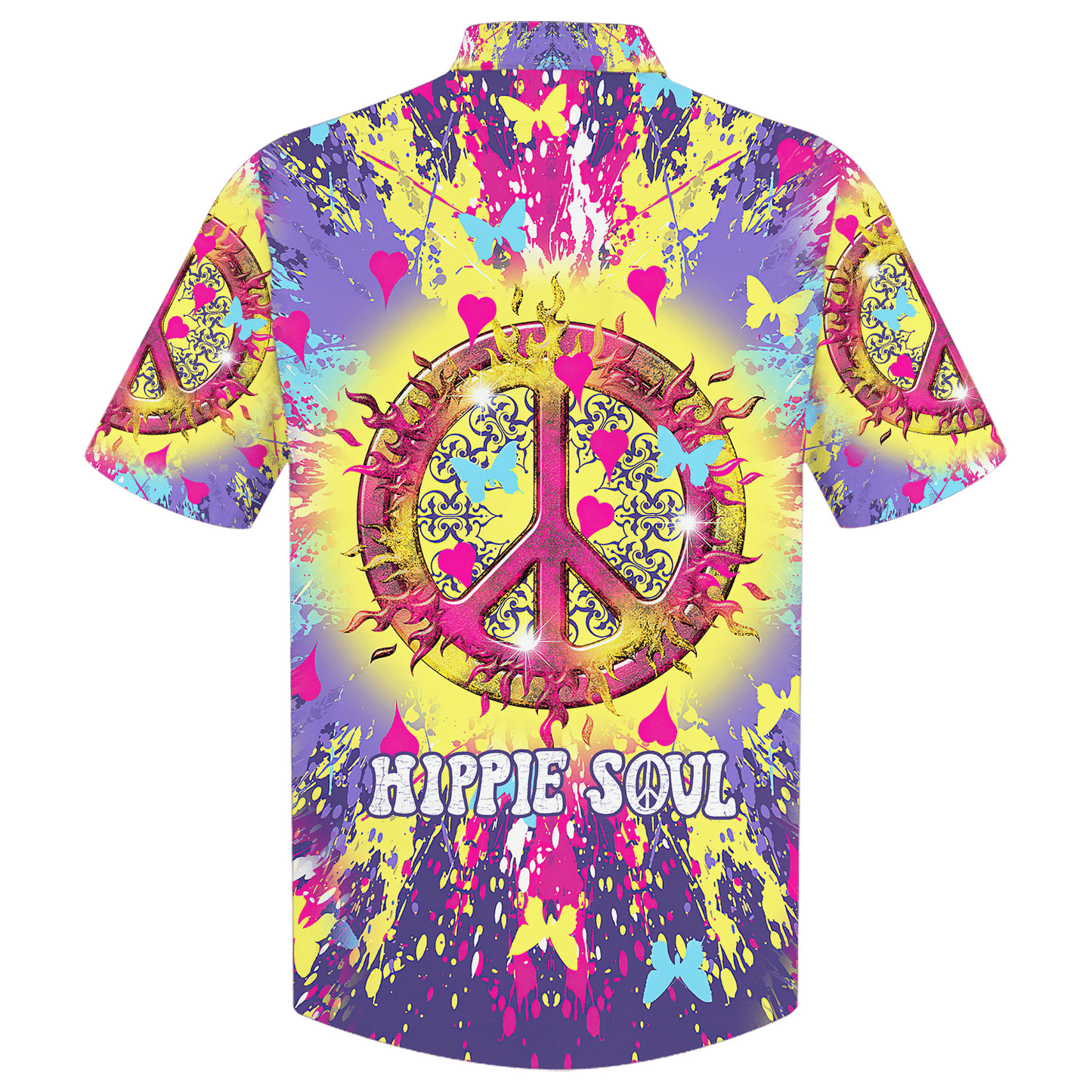Hippie Hawaiian Shirt Groovy 70s Festival Beach Style NV-HIPPIE-12