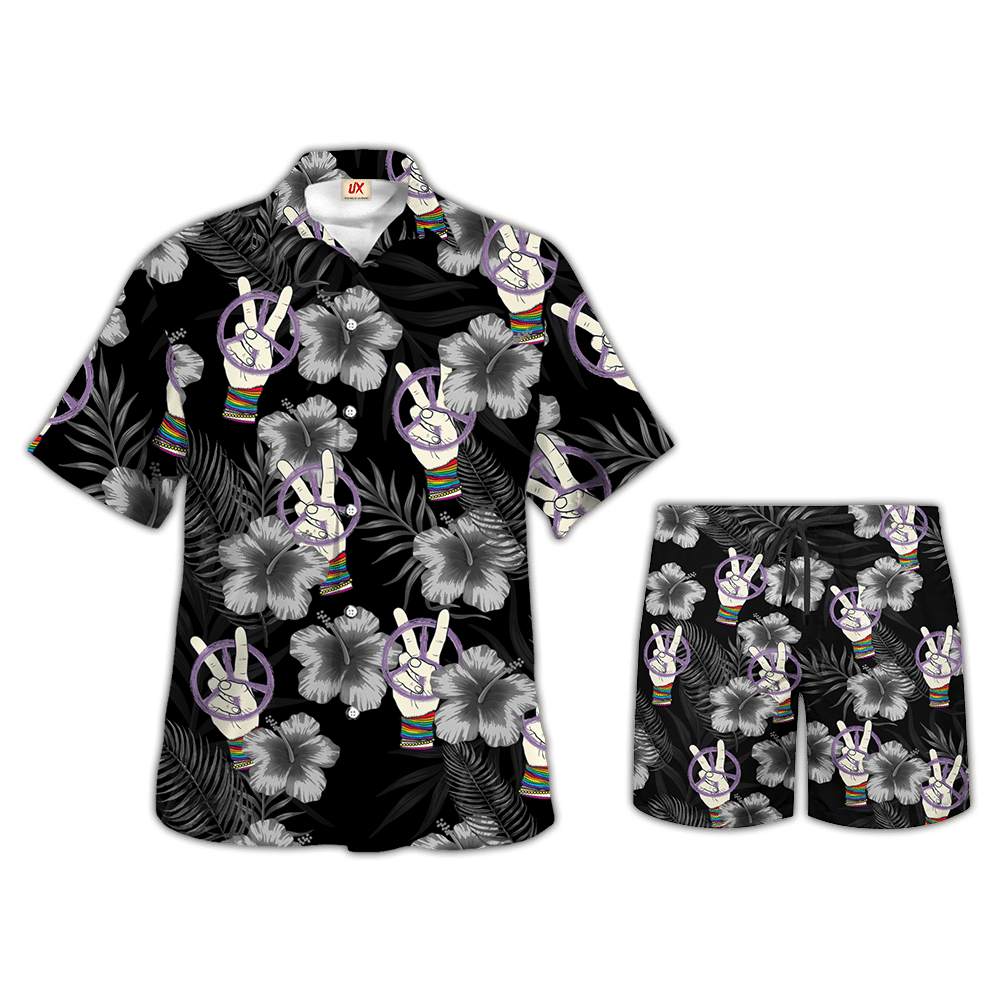 Hippie Hawaiian Shirt Retro 70s Beach Festival Style HBL-HP-56
