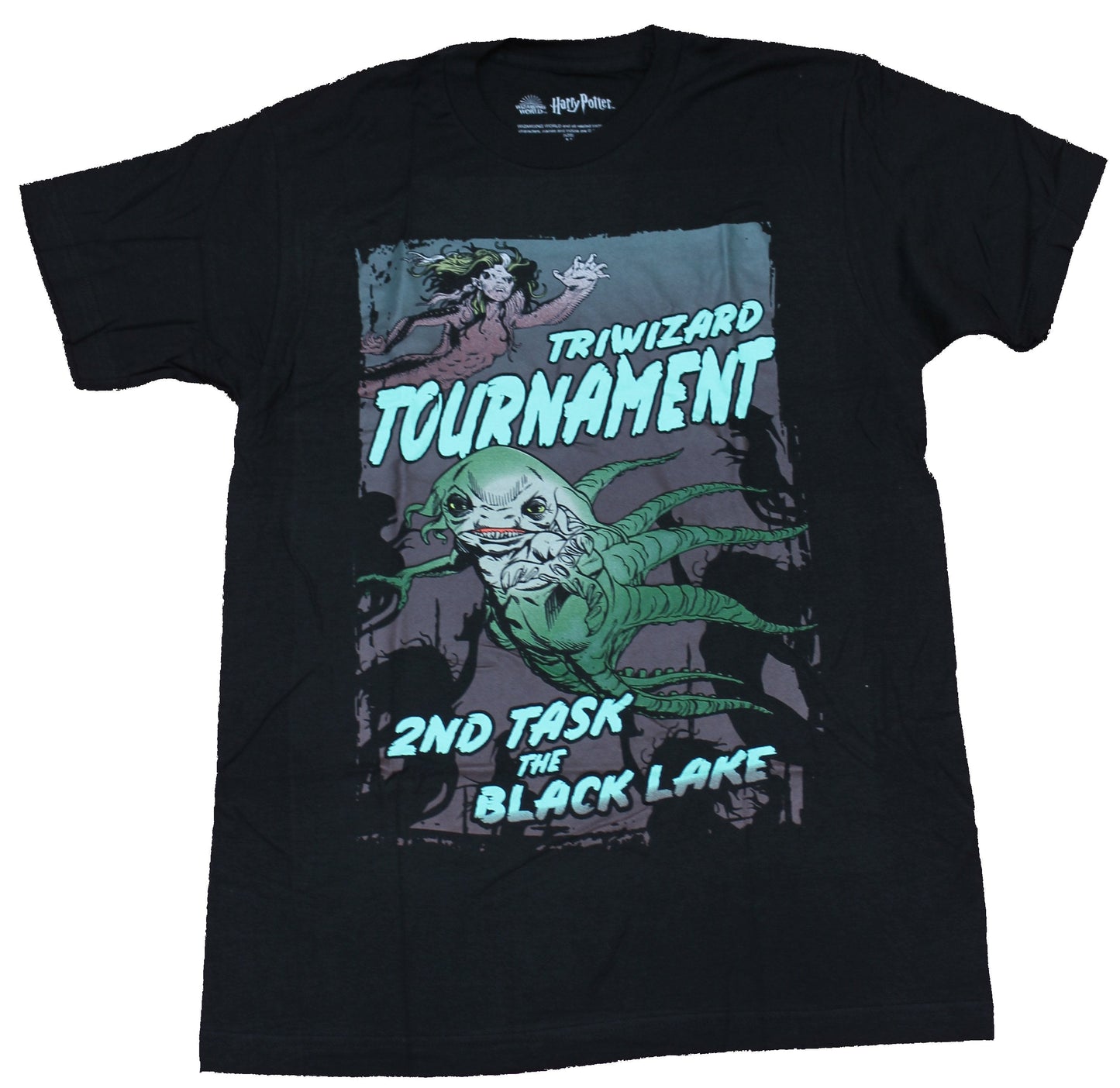 Harry Potter Mens T-Shirt - Triwizard Tournament Black Lake Image