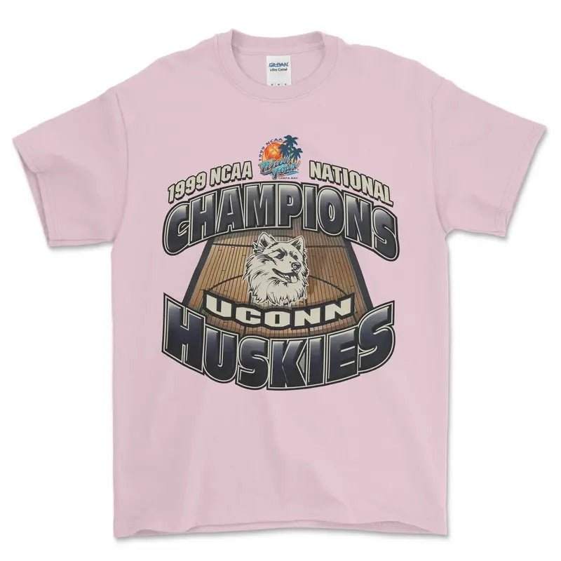 1999 Uconn Huskies NCAA Final Four T-Shirt, graphic vintage sports tees for men