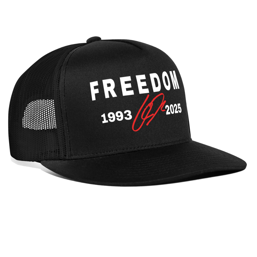 Freedom Charlie Kirk 1993-2025 Black Trucker Hat