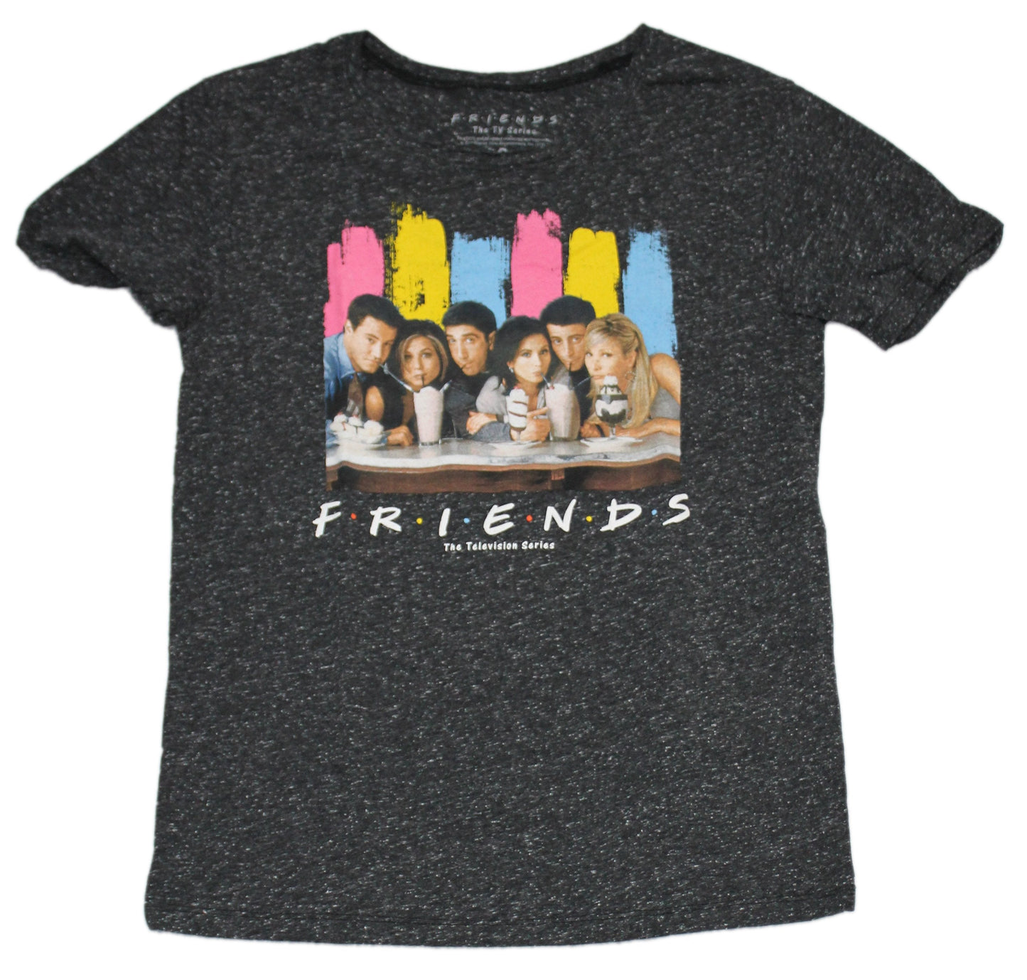 Friends TV Show Mens T-Shirt- Color Photo Stripes Image