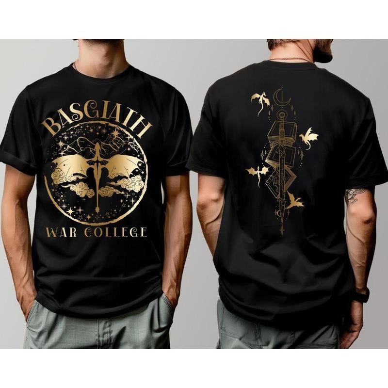 2-Sided Fourth Wing Dragon Rider Shirt Basgiath War College T-Shirt Gift Ideas for Nerd, Full Size Range, Perfect Fit for...