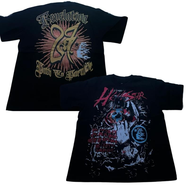 2-sides Hellstar Shirt Unisex Shirt, cotton Streetwweara Made Using 100% Us Cotton, Design & Printed In The USA Menswear T-Shirt graphic tee