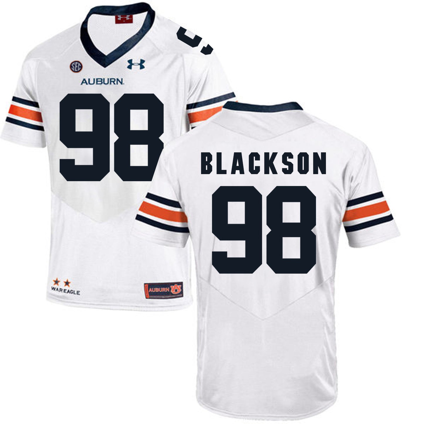 2017 Auburn Tigers Under Armour Angelo Blackson 98 White