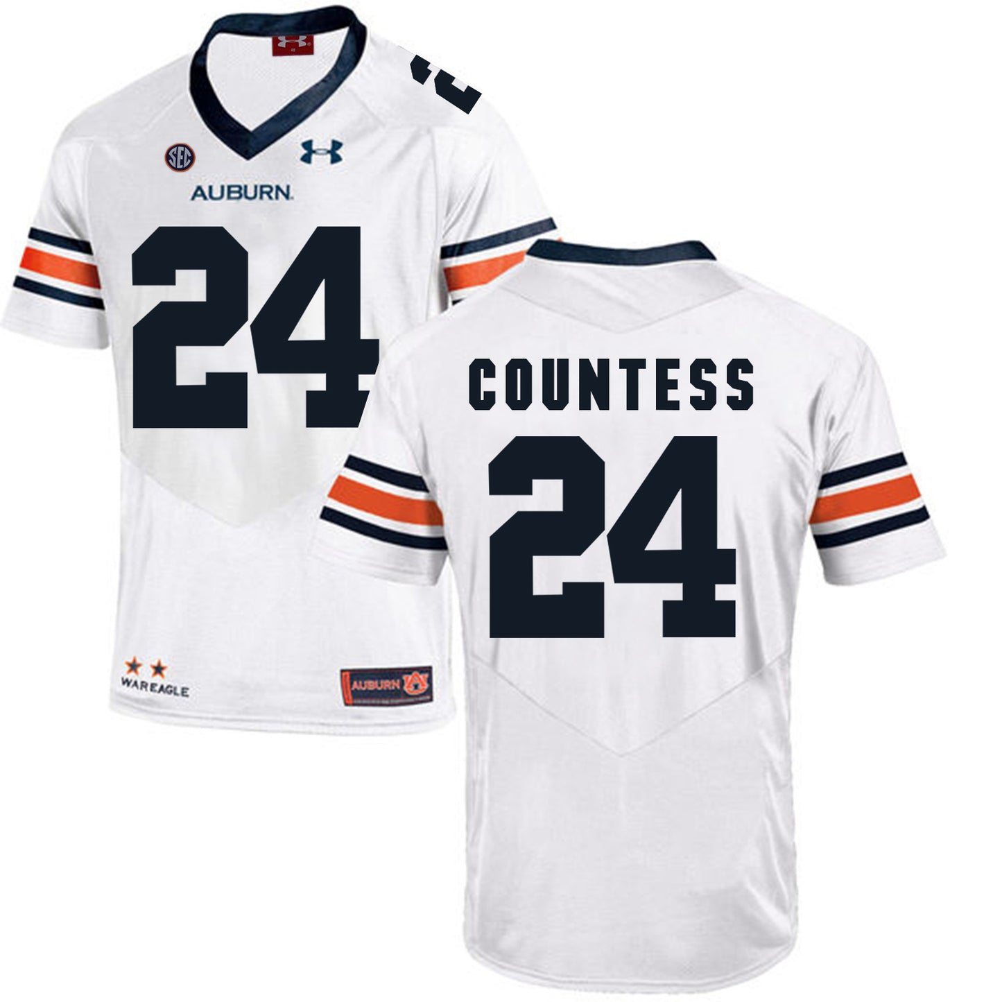 2017 Auburn Tigers Under Armour Blake Countess 24 White