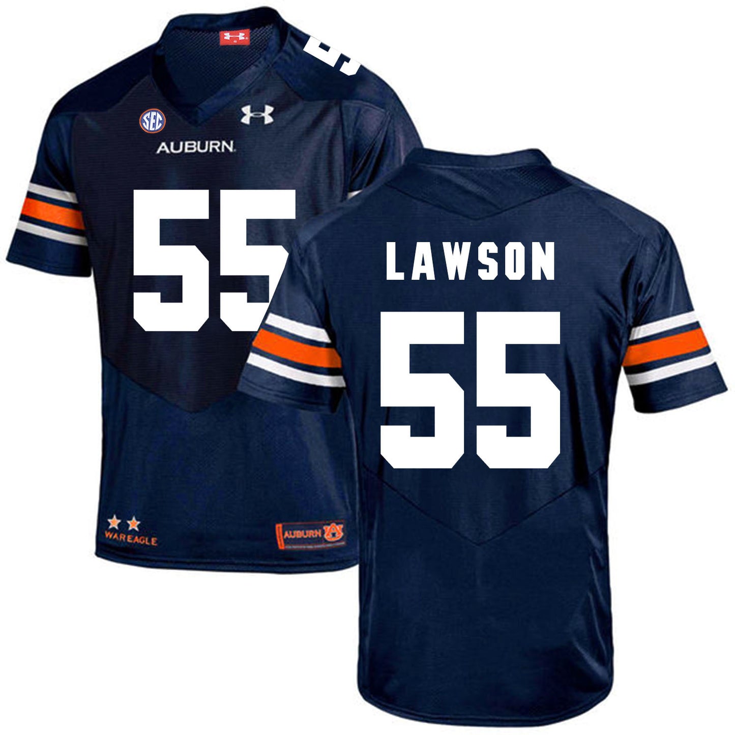 2017 Auburn Tigers Under Armour Carl Lawson 55 Navy