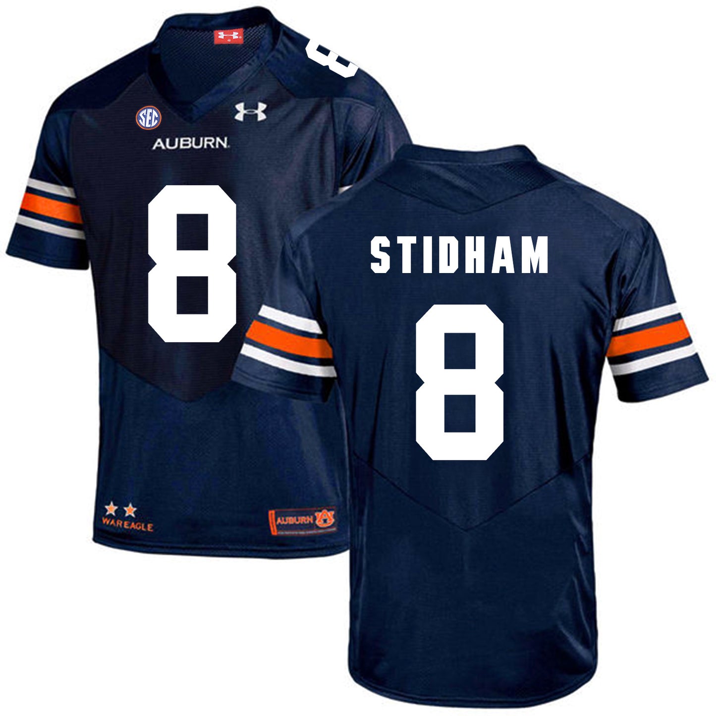 2017 Auburn Tigers Under Armour Jarrett Stidham 8 Navy