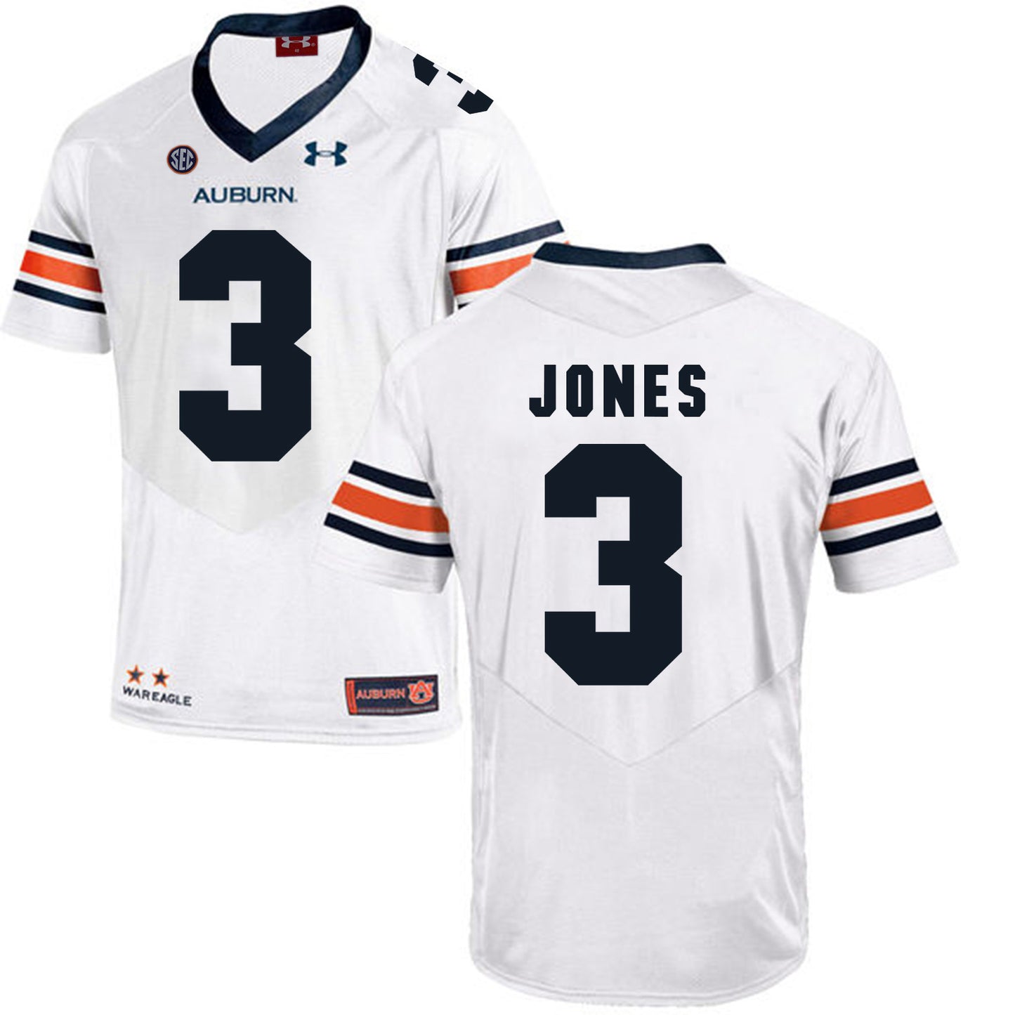 2017 Auburn Tigers Under Armour Jonathan Jones 3 White
