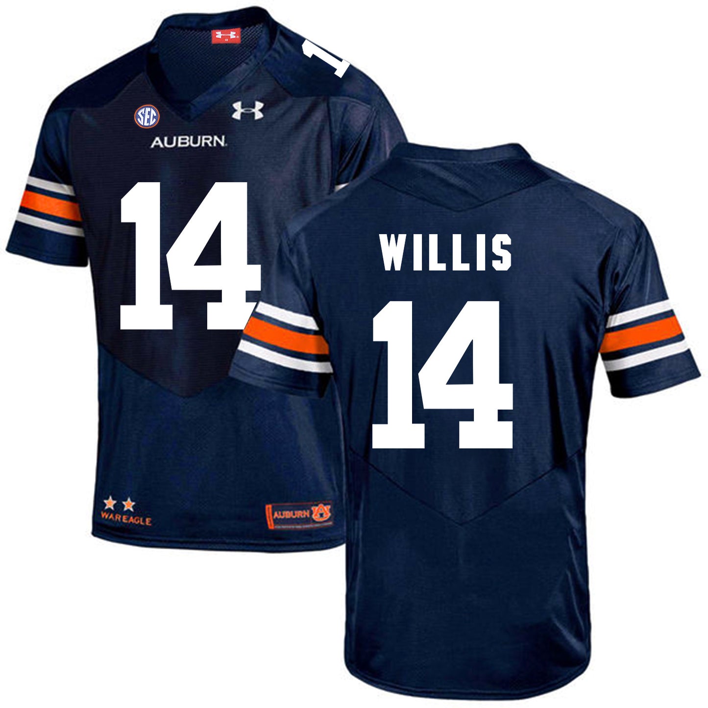 2017 Auburn Tigers Under Armour Malik Willis 14 Navy