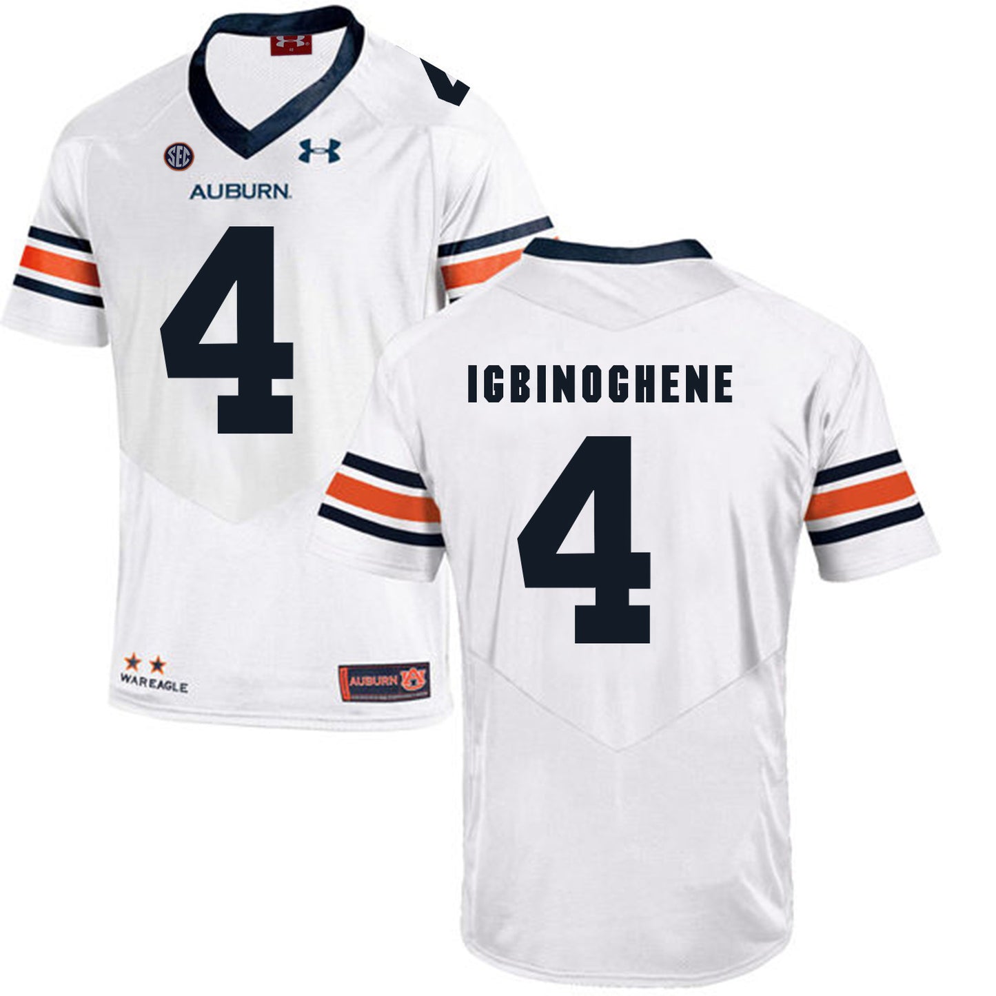 2017 Auburn Tigers Under Armour Noah Igbinoghene 4 White