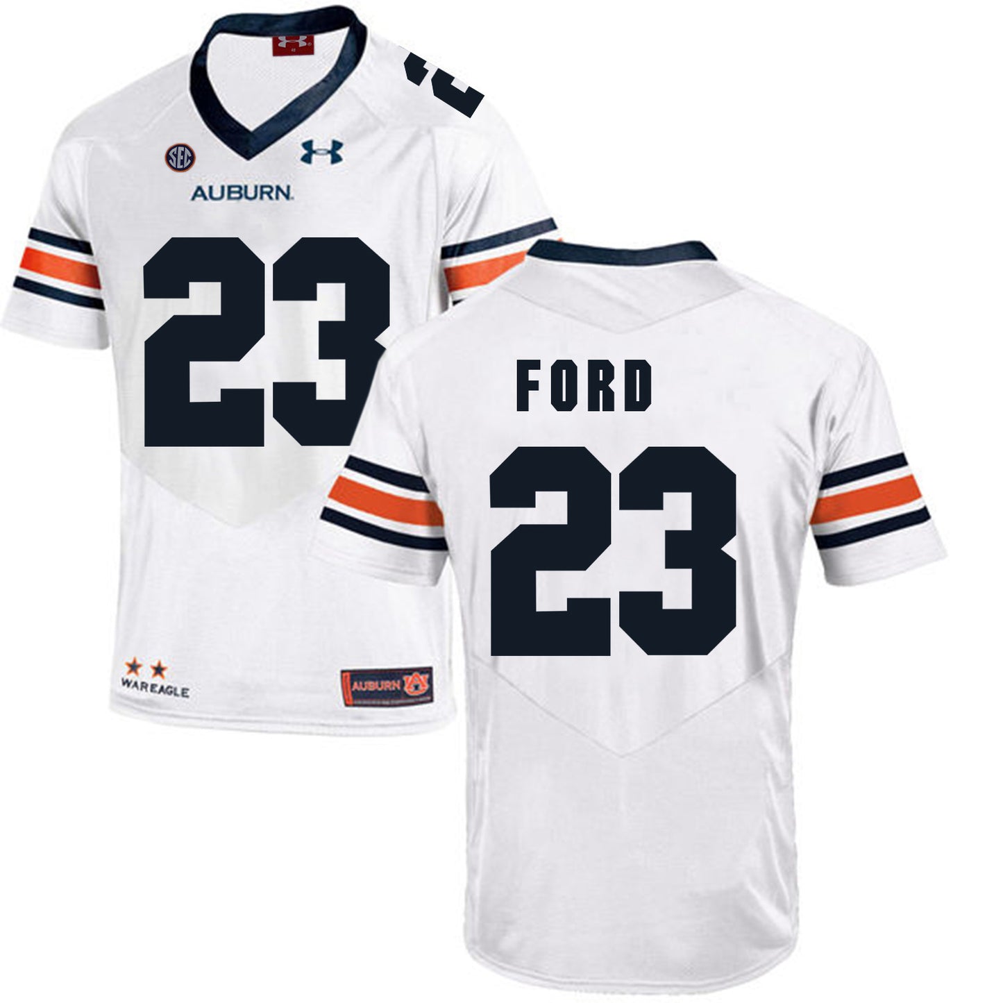 2017 Auburn Tigers Under Armour Rudy Ford 23 White