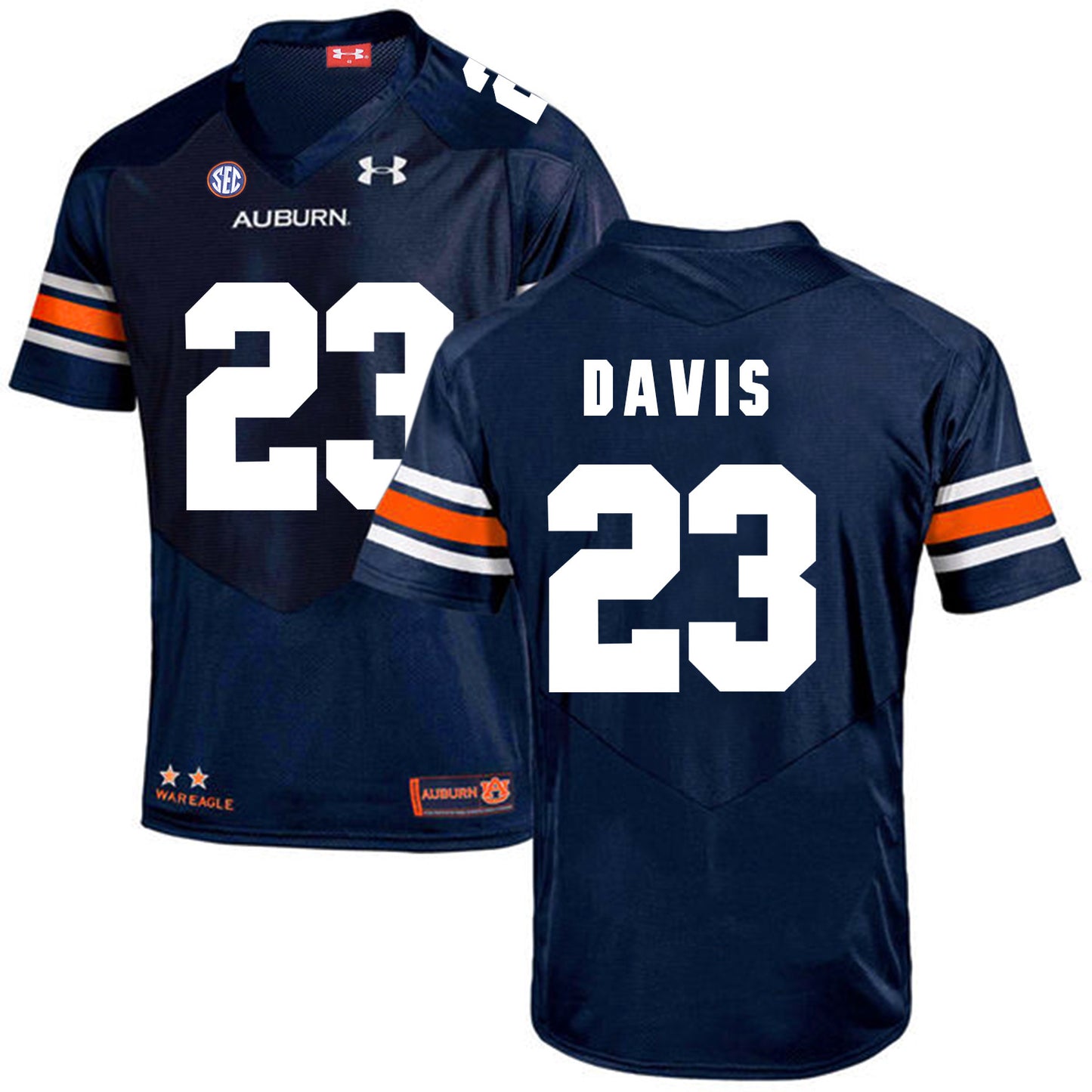 2017 Auburn Tigers Under Armour Ryan Davis 23 Navy