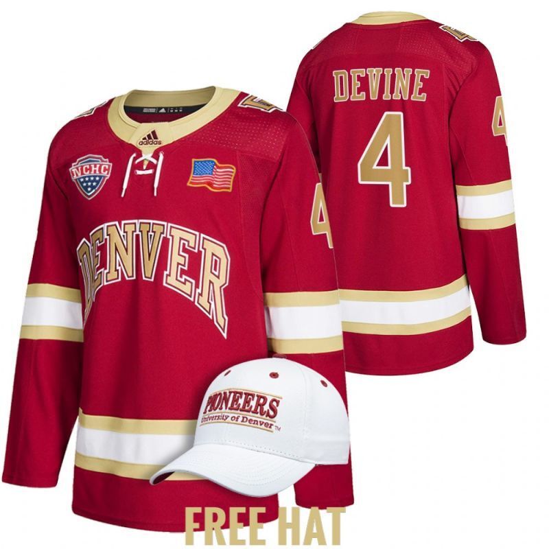 2022denver-pioneers-jack-devine-college-hockey-nchc-crimson-jersey
