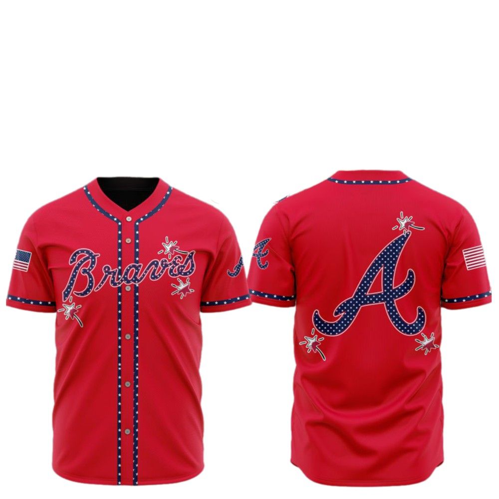 2025 Atlanta Braves Happy Independence Day Baseball Jersey - Grishko.com