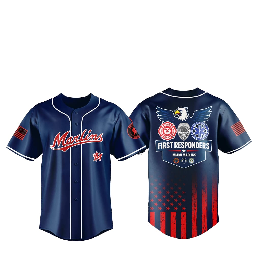 2025 Miami Marlins First Responders Night Jersey - Grishko.com