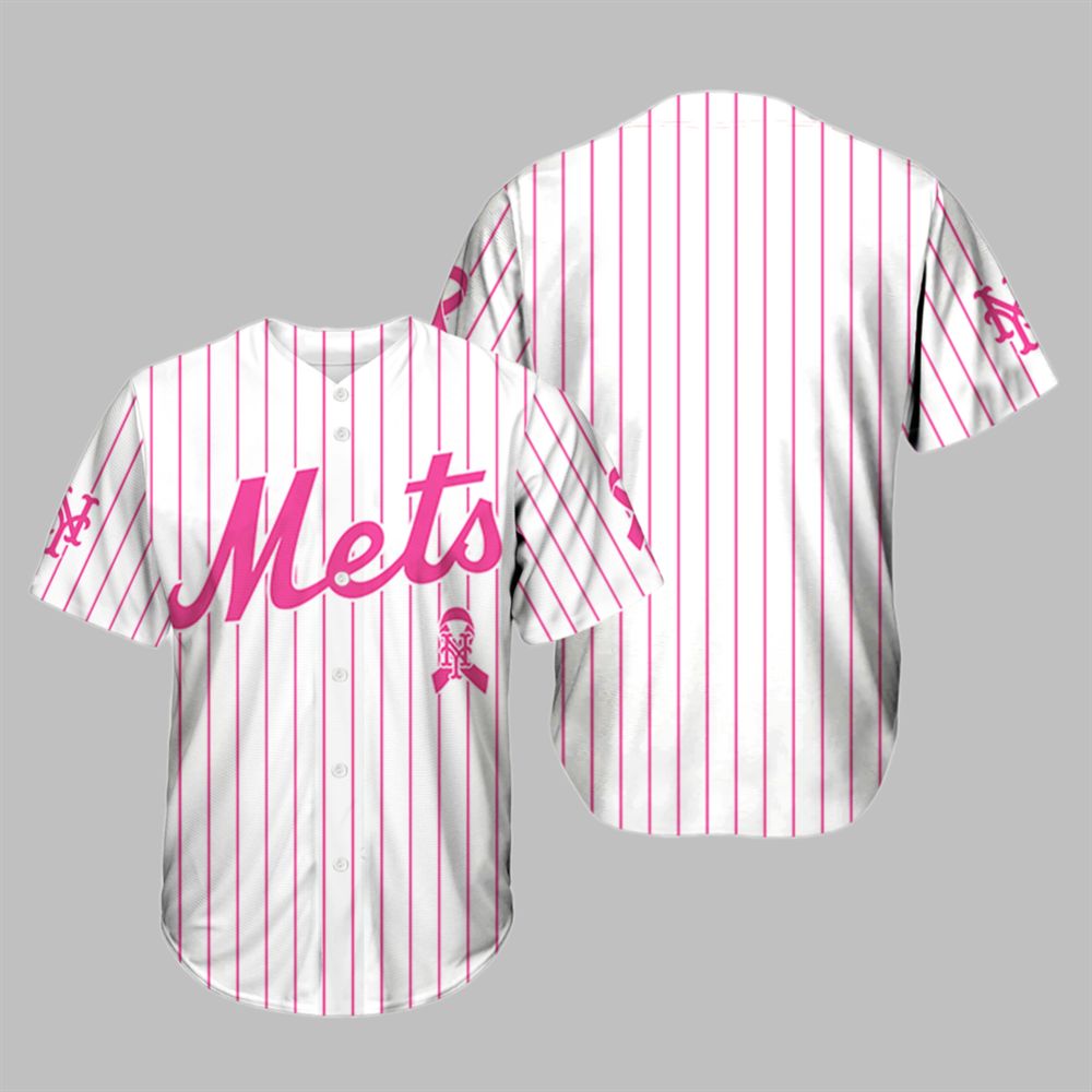 2025 NY Mets Cancer Awareness Night Baseball Jersey - Grishko.com