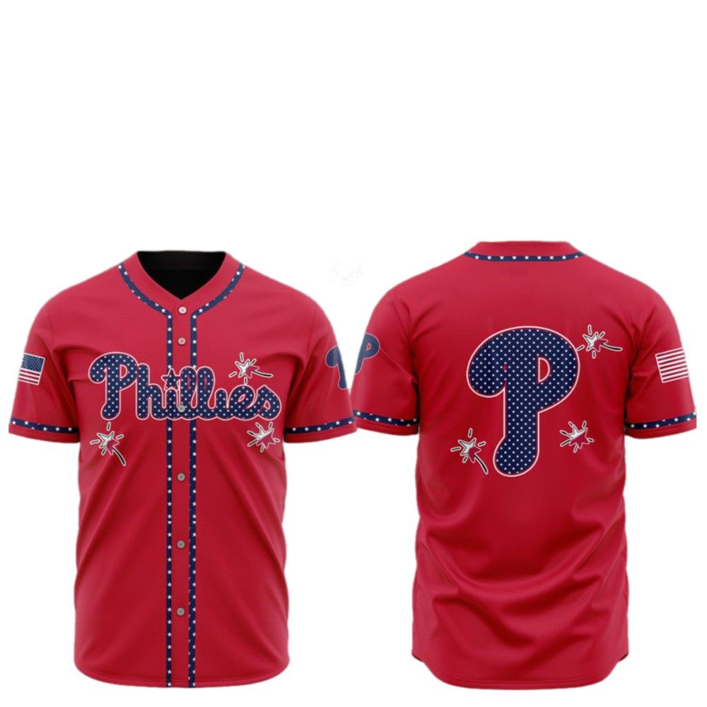 2025 Philadelphia Phillies Happy Independence Day Baseball Jersey - Grishko.com