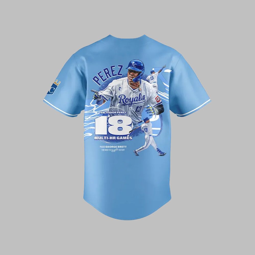 2025 Royals Salvador Perez 18 Multi-Homer Games Jersey - Grishko.com