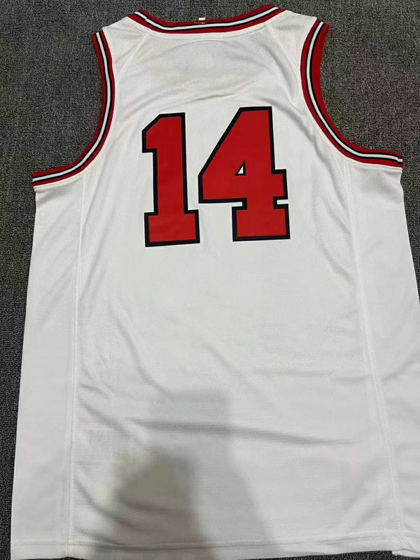 #14 slam dunk jersey white(heat pressed) Style 1
