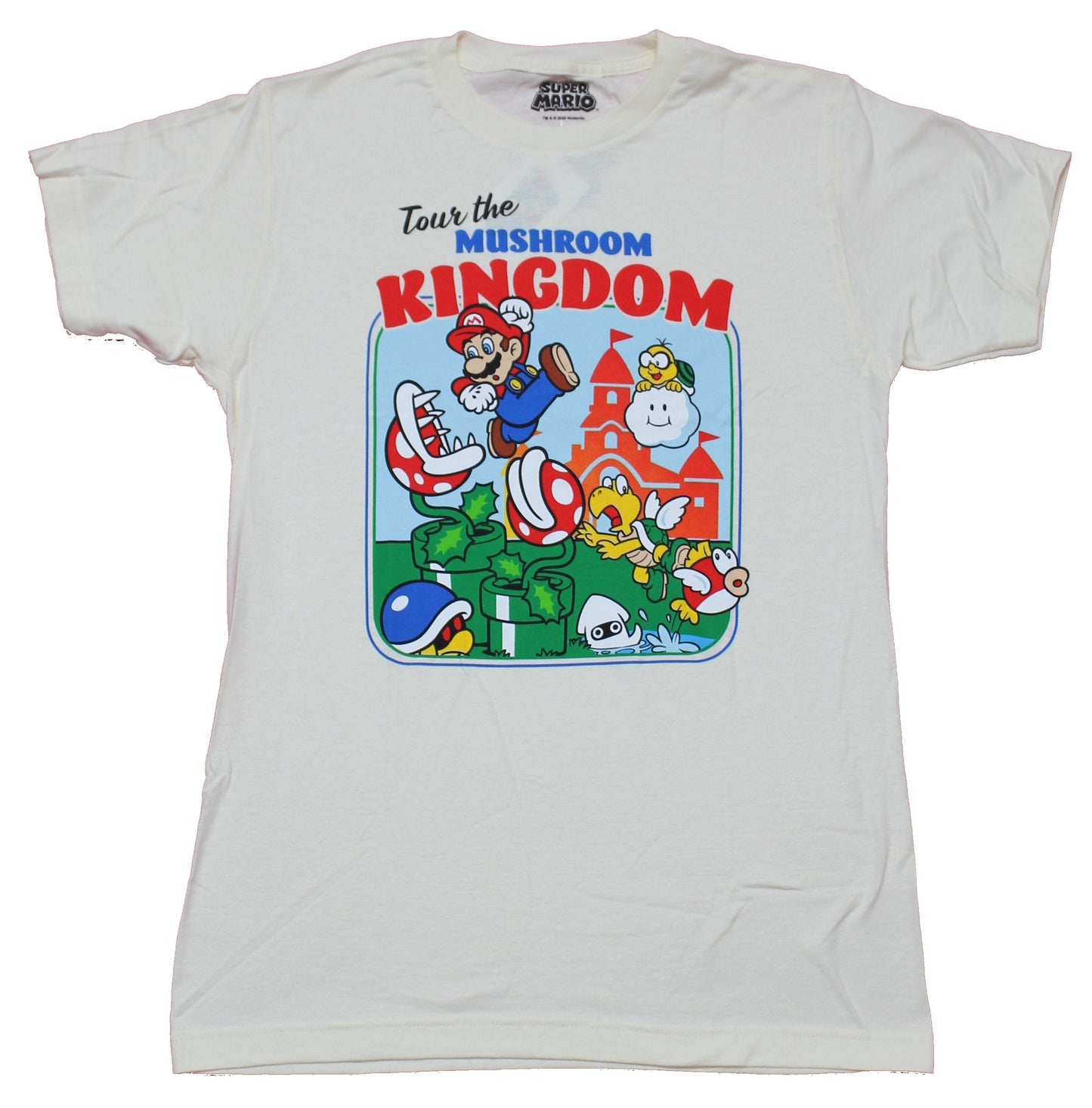 Super Mario Brothers Mens T-Shirt - Tour the Mushroom Kingdom Image