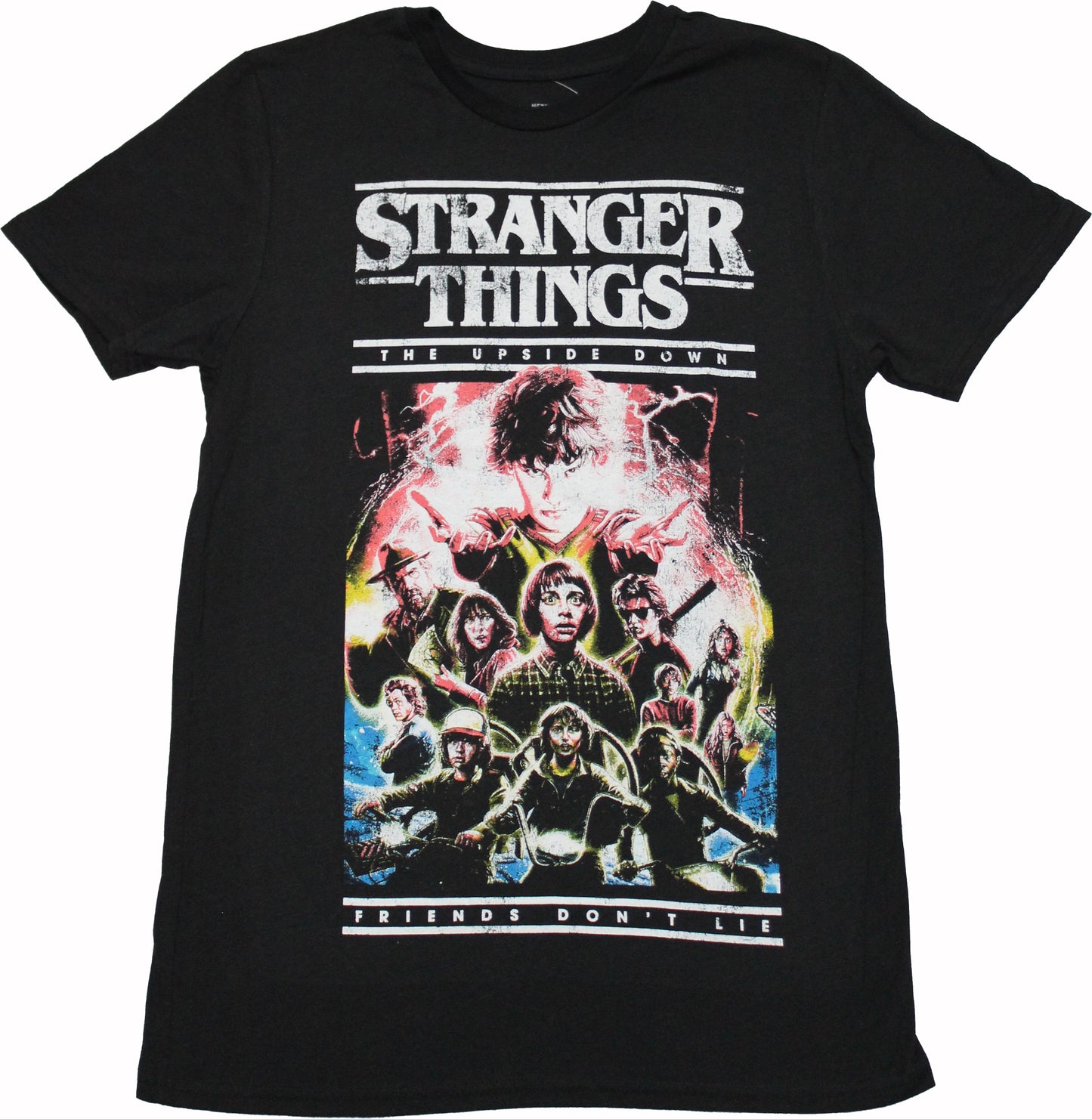 Stranger Things Mens T-Shirt - The Upside Down Stylized Distressed Poster