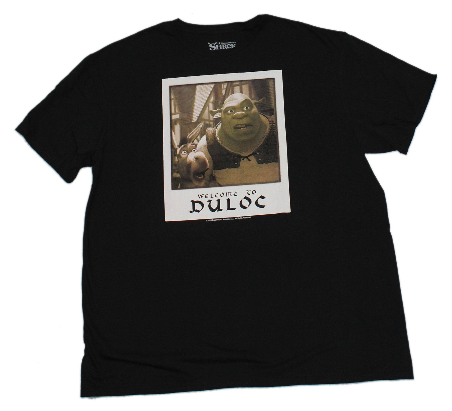 Shrek Mens T-Shirt - Shrek & Donkey Welcome to Duloc Photo