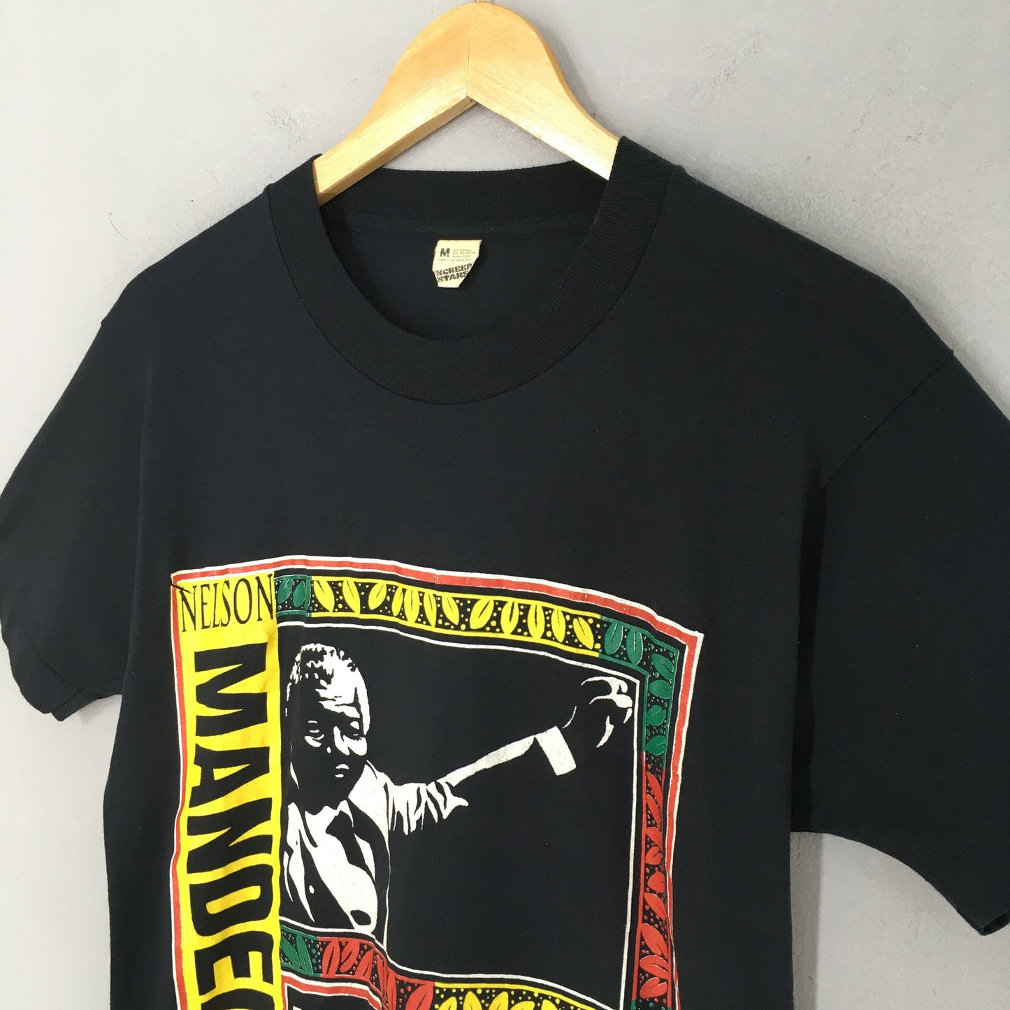 Vintage 80'S Nelson Mandela Black Community Medium Malcolm Am Free Until We'Re Free Human Rights Activist Tee Size (4)