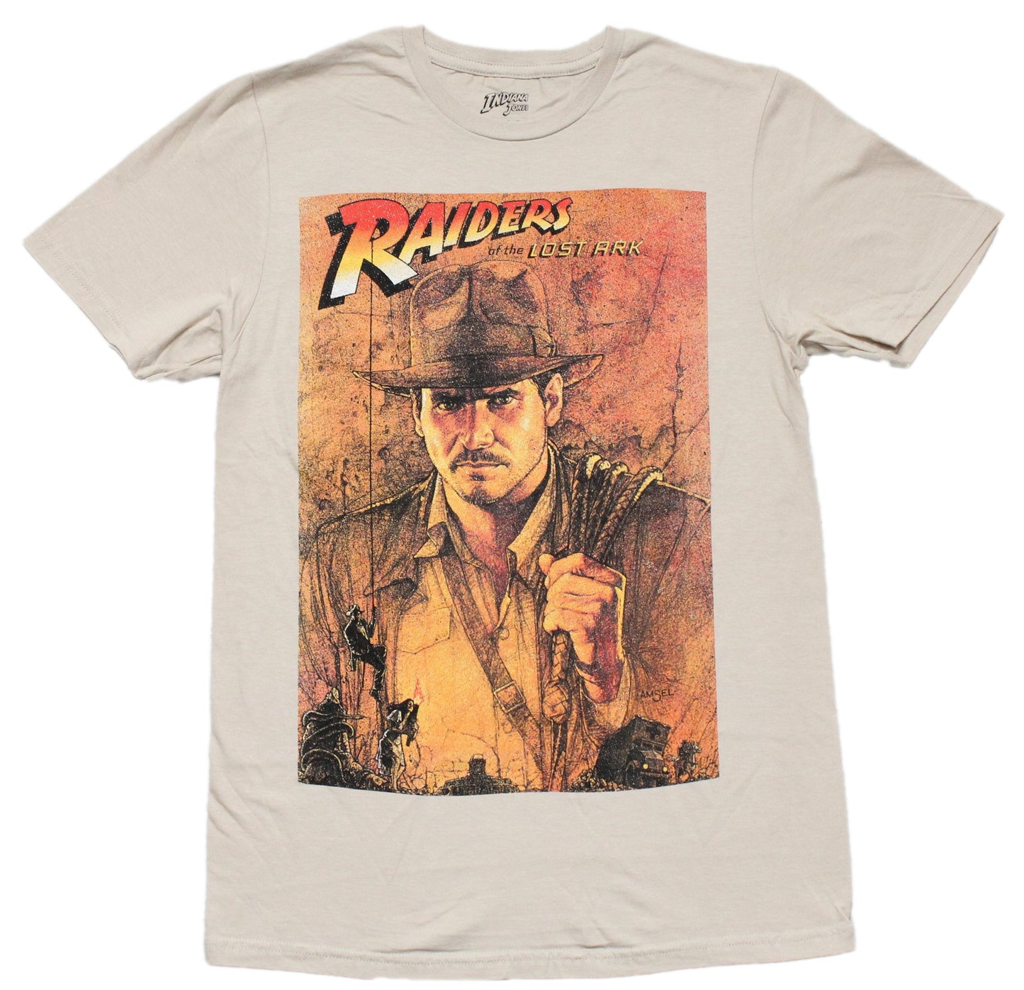 Indiana Jones Mens T-shirt - Raiders of the Lost Ark Distressed Movie Poster