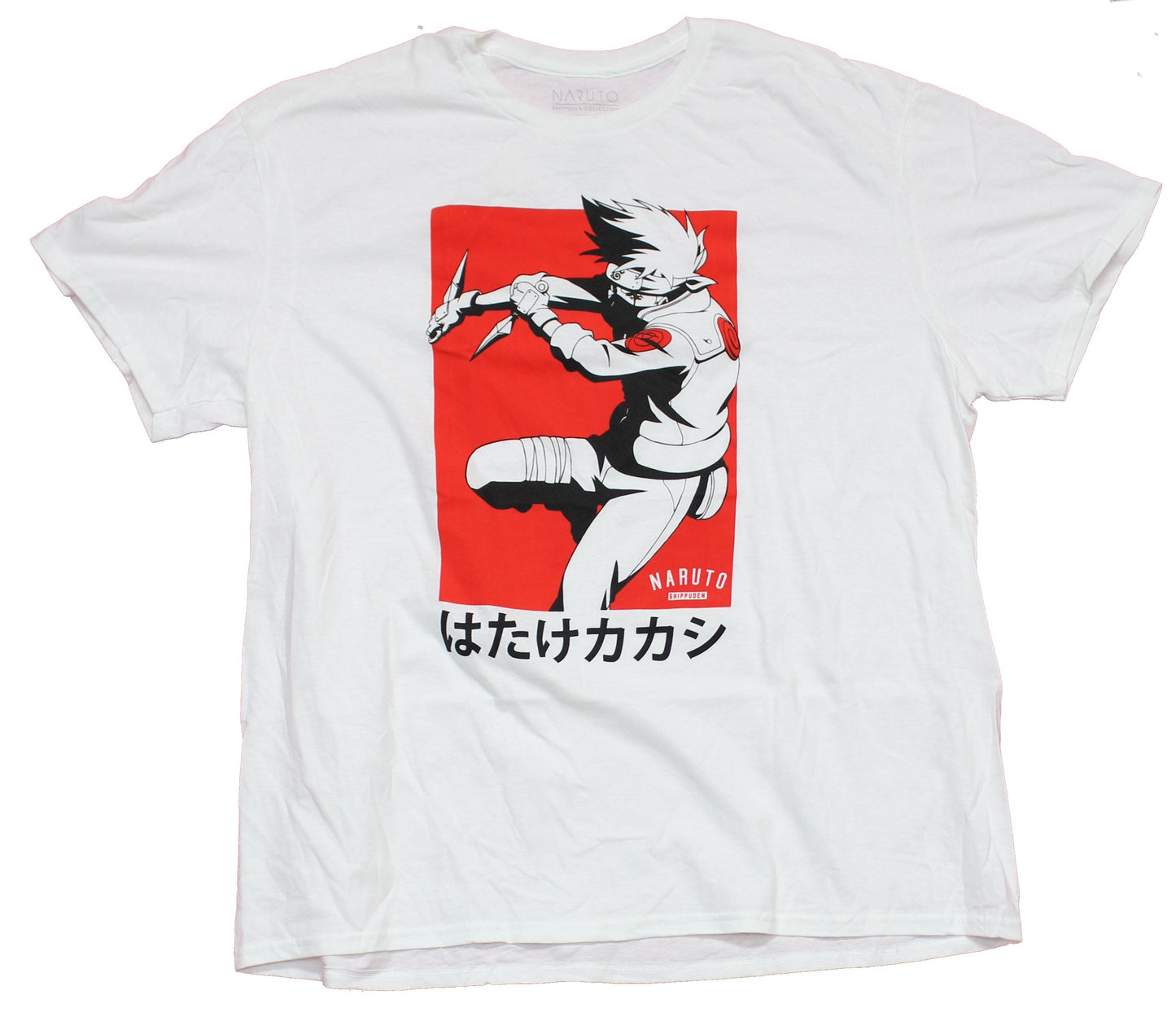 Naruto Shippuden Mens T-Shirt - Kakashi Hatake Red Box Graphic