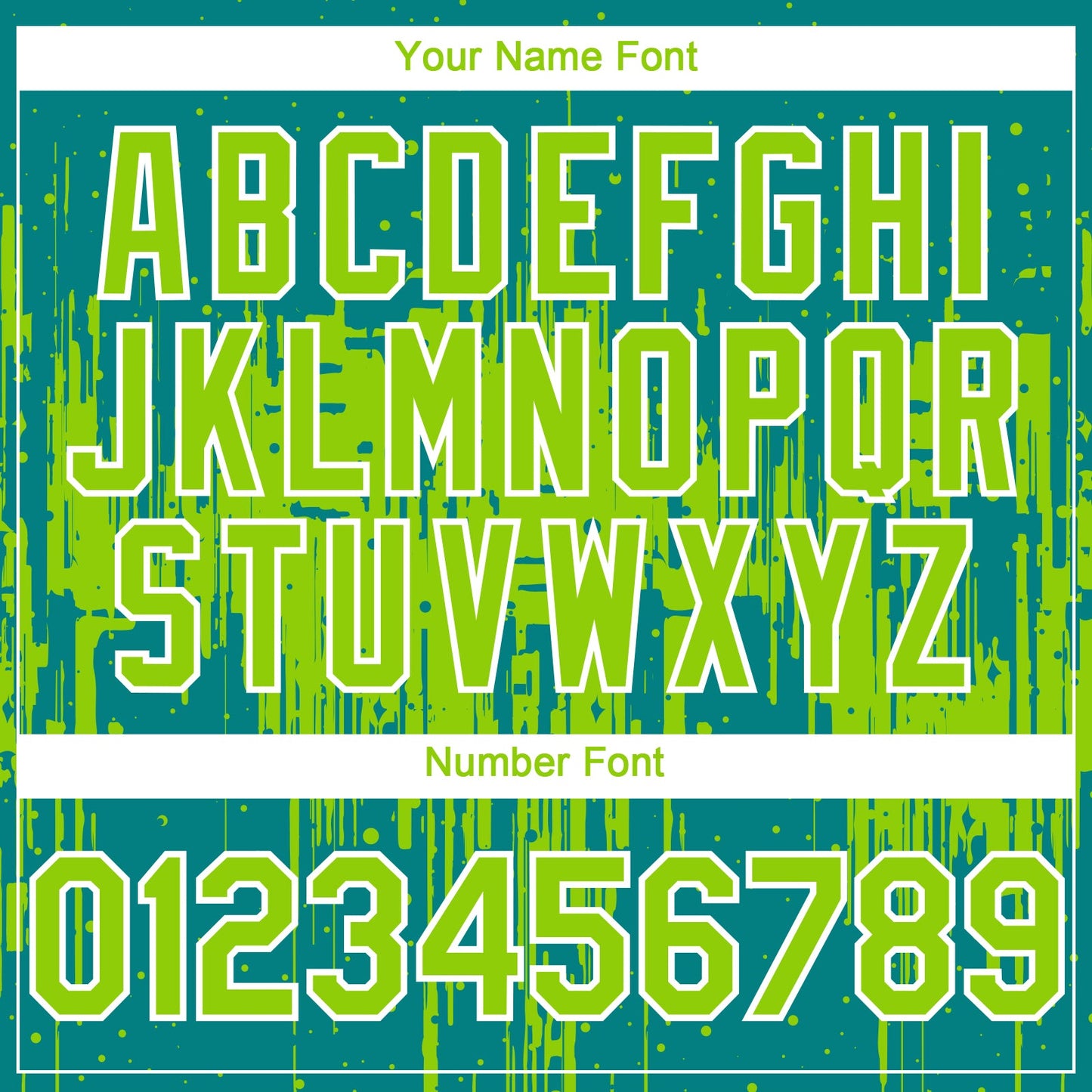 Custom Teal Neon Green-White Dripping Splatter Paint Authentic Baseball Jersey
