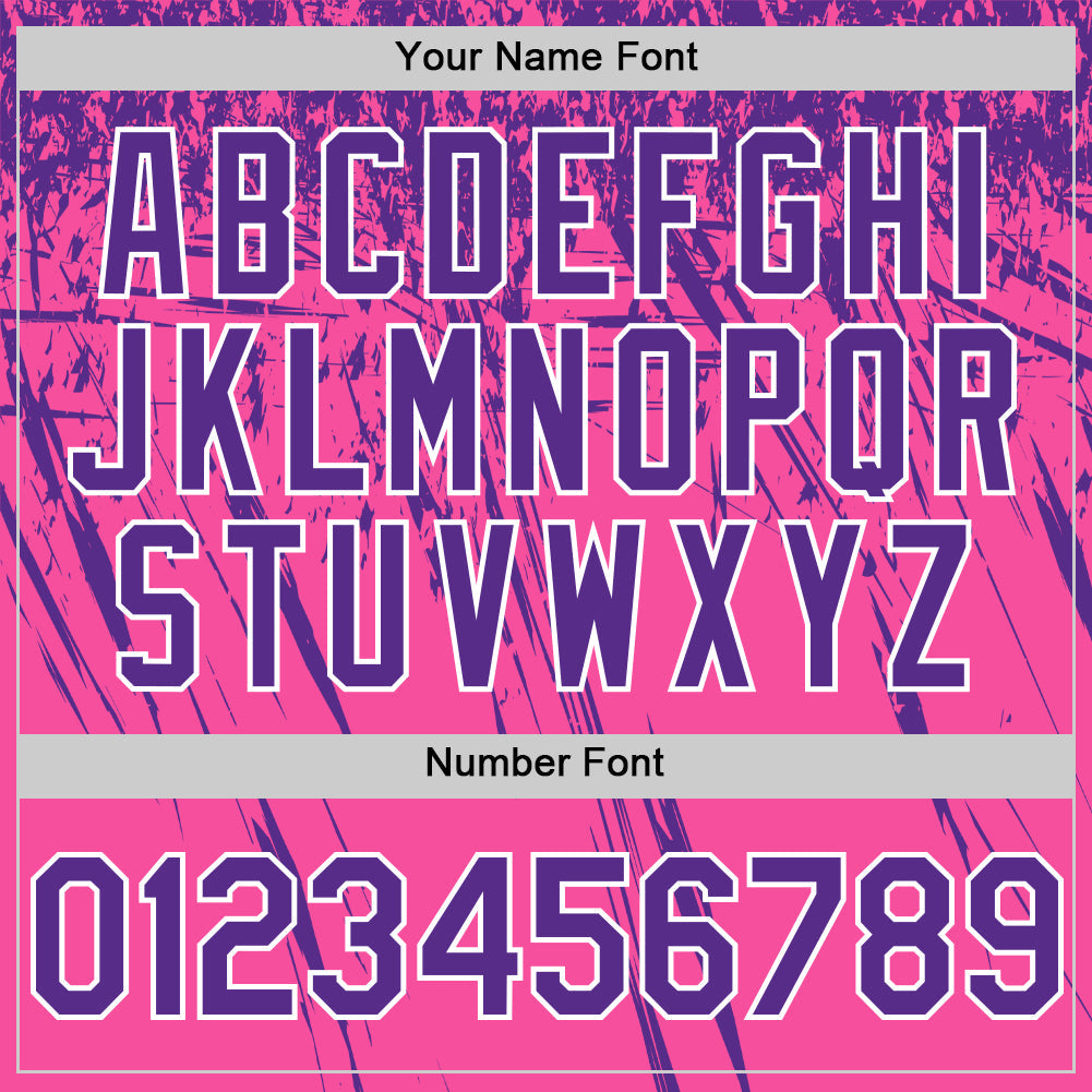 Custom Pink Purple-White Distressed Scratch Brush Stroke Authentic Baseball Jersey