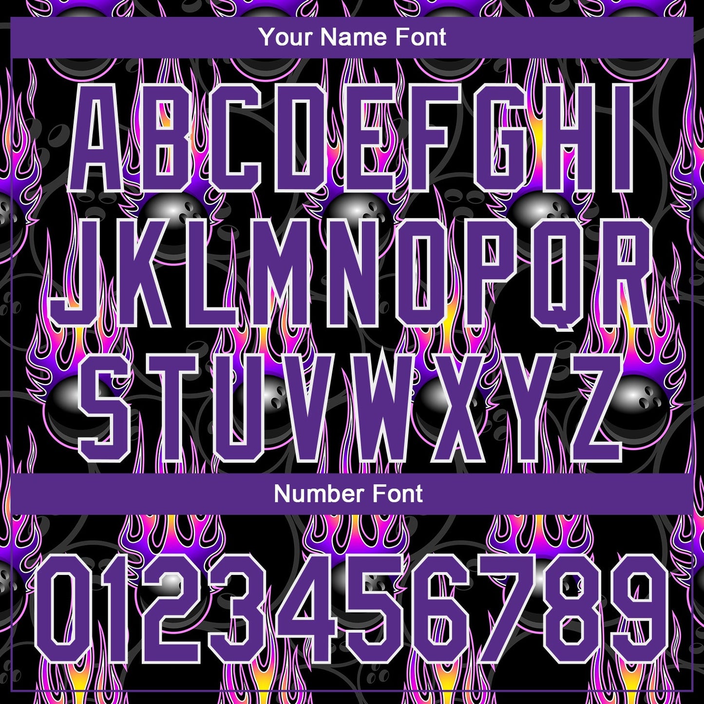 Custom Black Purple-White 3D Pattern Design Bowling Ball With Hotrod Flame Authentic Baseball Jersey