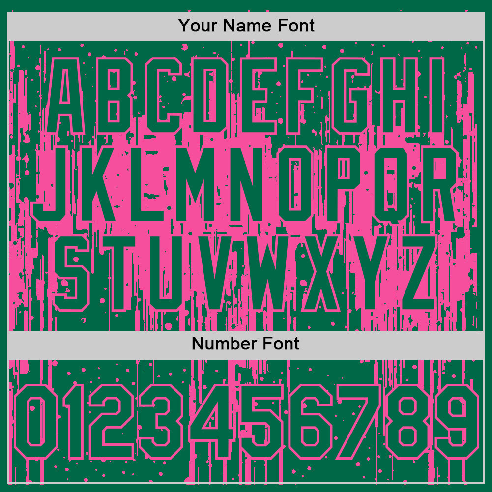 Custom Kelly Green Pink 3D Pattern Design Dripping Splatter Art Authentic Baseball Jersey