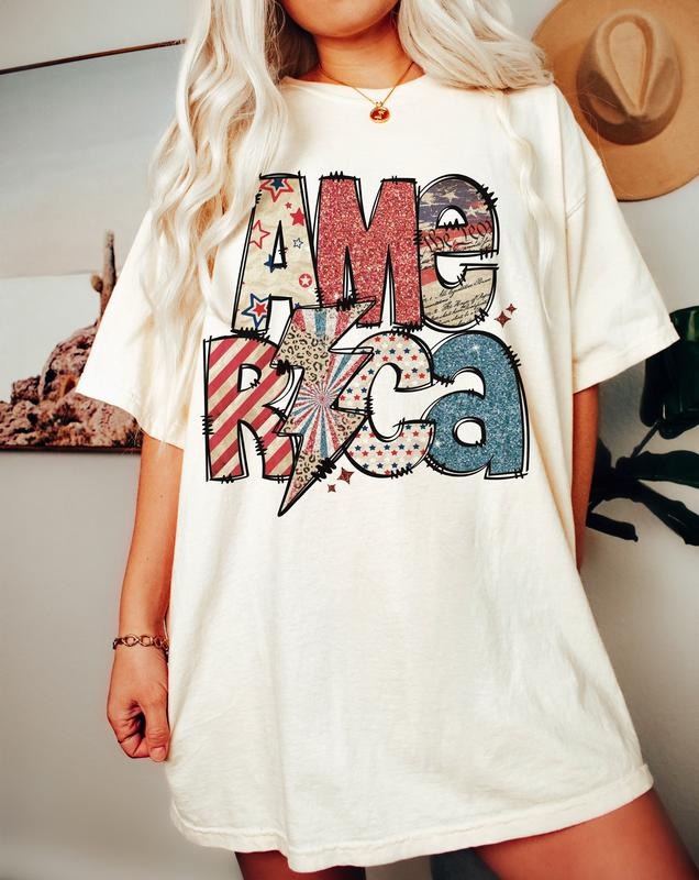 4th Of July America Tshirt Sparkly America Tee, Independence Day, 4th Of July, Leopard 4th Of July Shirt, Patriotic...