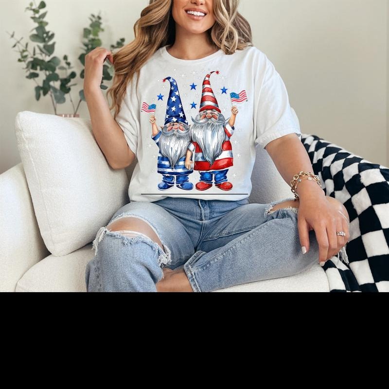 4th Of July Gnome Tee Shirt Gnomes Firework Tee Shirt Independence Day Tee Shirt 4th Of July Tee Patriotic Gnomes Freedom...