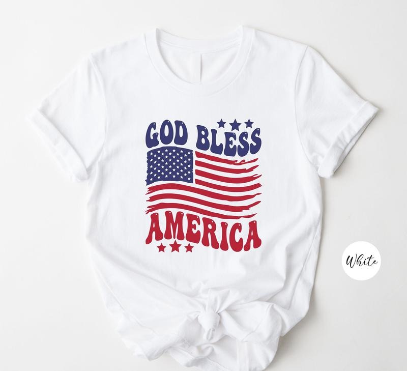 4th Of July Shirt God Bless America Shirt Patriotic Shirt Faith T-shirt Gift For American American Shirt Independence Tee