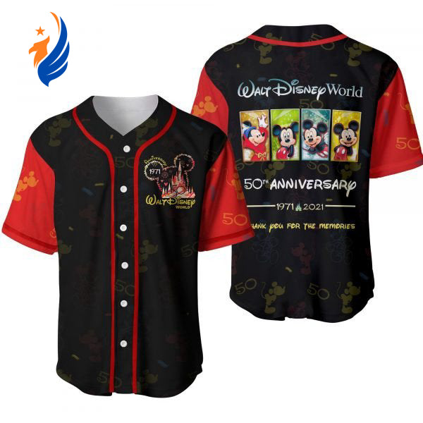 Disney Mickey Mouse 50th Anniversary Baseball Jersey - Perfect Gift for Mickey Lovers! - Bafud