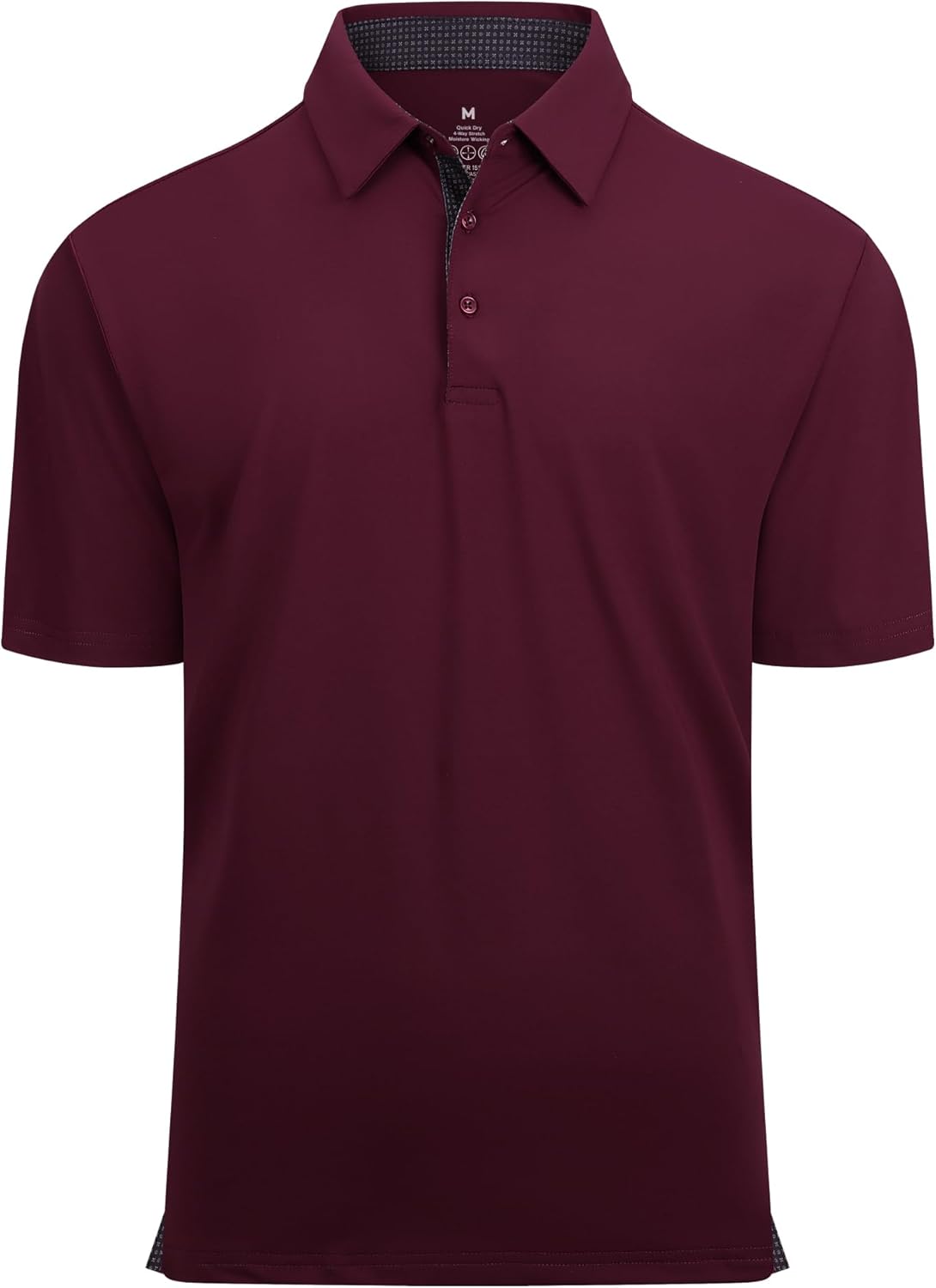 Mens Golf Shirt Moisture Wicking Quick-Dry Solid Short Sleeve Polo Shirts for Men
