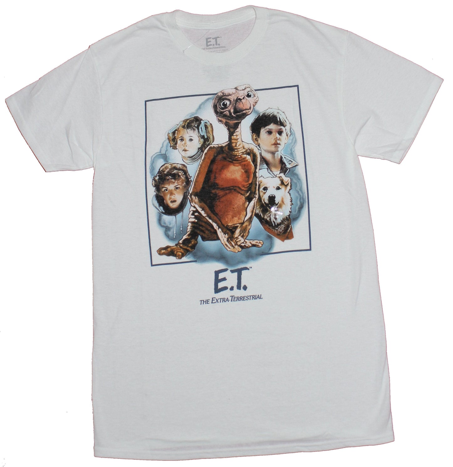 E.T. the Extra-Terrestrial Mens T-Shirt - Movie Character Painted Collage Image